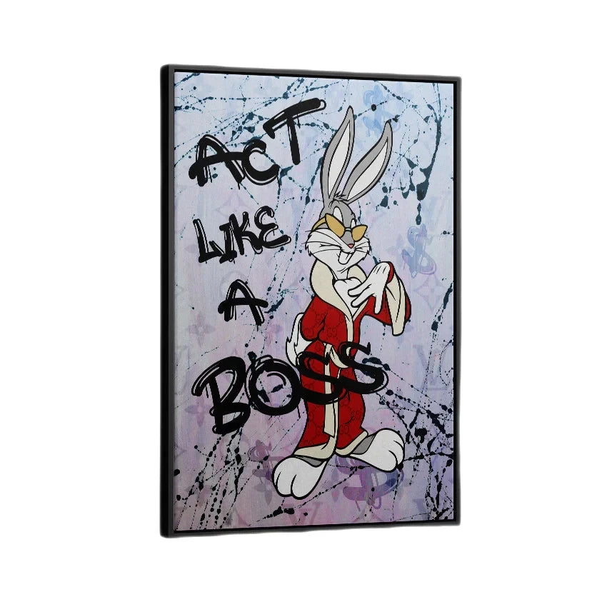 Discover Bugs Bunny Premium Wall Art, Act like a Boss - Bugs Bunny Canvas Art | Motivational Wall Art , Act like a Boss by Original Greattness™ Canvas Wall Art Print