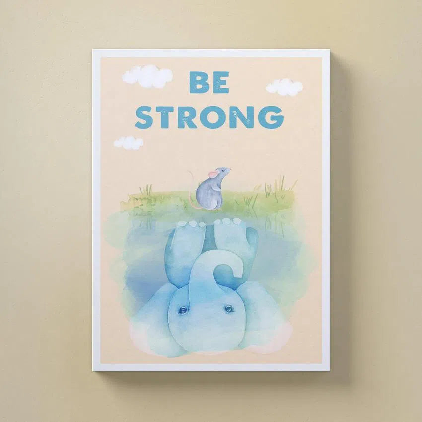 Discover Kids Canvas Wall Art, Be Strong Kids Canvas Art | Motivational Kids Canvas Wall Art , BE STRONG by Original Greattness™ Canvas Wall Art Print