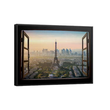 Discover Motivational Window Canvas Art, Paris Dreams Eiffel Tower Landscape Canvas Art , Paris Dreams by Original Greattness™ Canvas Wall Art Print