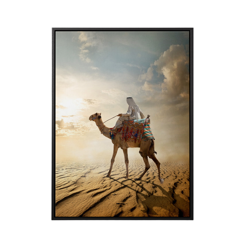 Discover Desert Landscape Canvas Art, Desert Ride - Camel Animal Desert Canvas Art, Desert Ride by Original Greattness™ Canvas Wall Art Print