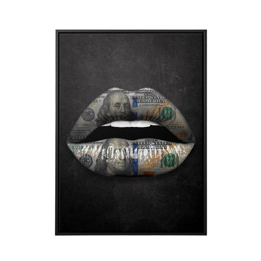 Discover Dollar Lips Canvas Art, Dollar Lips Canvas Art | Money Dollar Lips Wall Art, DOLLAR LIPS by Original Greattness™ Canvas Wall Art Print