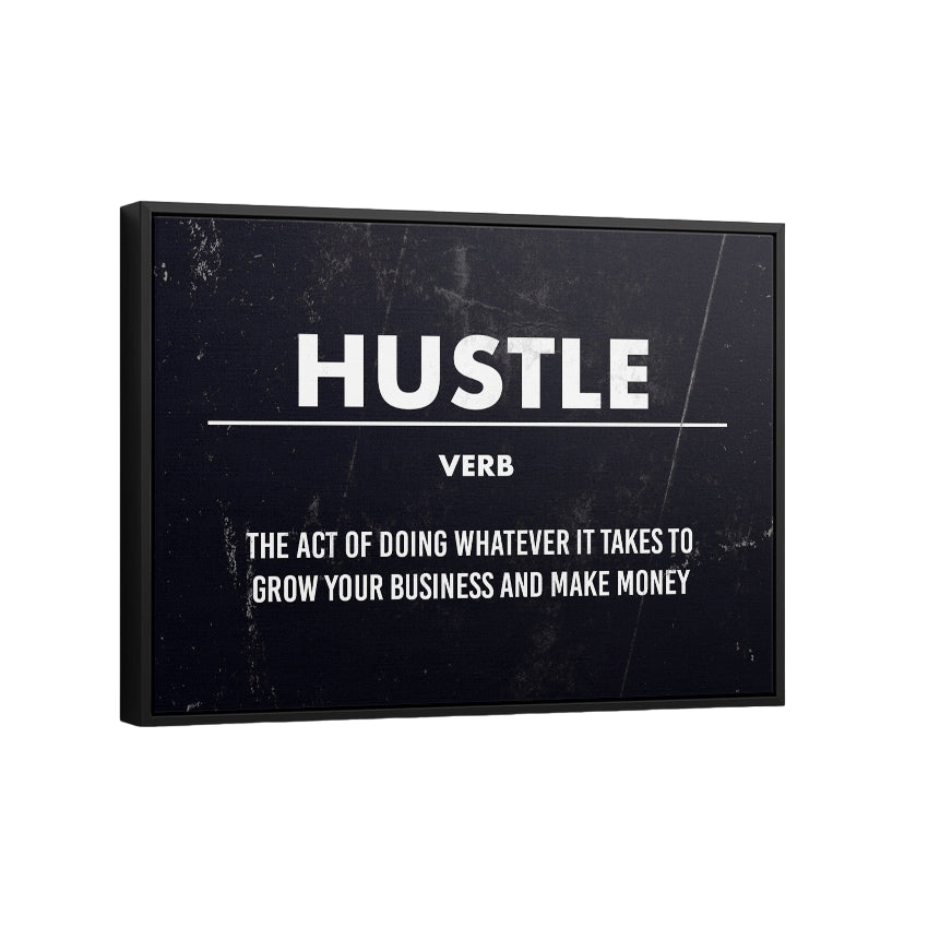 Discover Motivational Hustle Canvas Art, Motivational Definition Hustle Canvas Wall Art, HUSTLE by Original Greattness™ Canvas Wall Art Print