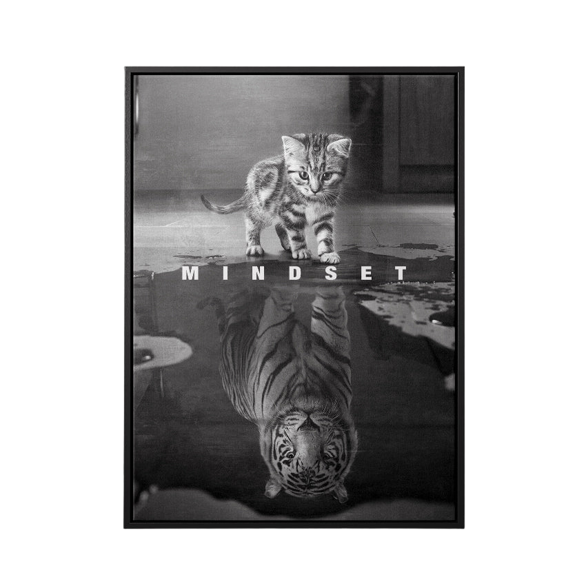 Discover Shop Mindset Canvas Art, Mindset Reflection Cat Lion Motivational Canvas Wall Art, THE MINDSET by Original Greattness™ Canvas Wall Art Print