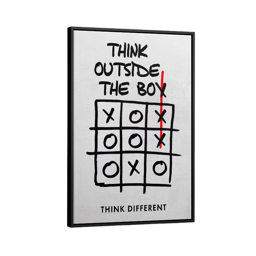 Discover Shop Mindset Wall Art, Think Outside the Box Motivational Canvas Wall Art Print , THINK OUTSIDE THE BOX by Original Greattness™ Canvas Wall Art Print