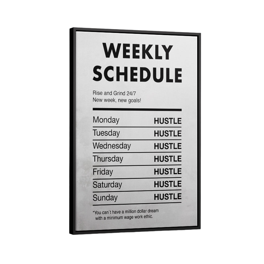 Discover Success Mindset Wall Art, Weekly Schedule Quote Motivational Canvas Art Prints, WEEKLY SCHEDULE by Original Greattness™ Canvas Wall Art Print