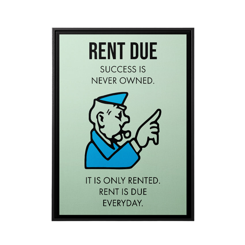 Discover Monopoly Property Canvas Art, Rent Due - Motivational Monopoly Properties Card Wall Art, Monopoly RENT DUE by Original Greattness™ Canvas Wall Art Print