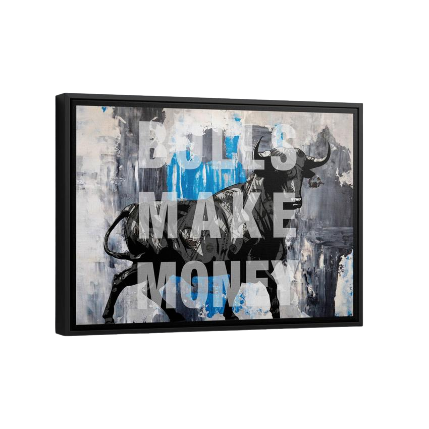 Discover Stock Money Wall Art, Bulls Make Money Canvas Art, BULLS MAKE MONEY by Original Greattness™ Canvas Wall Art Print