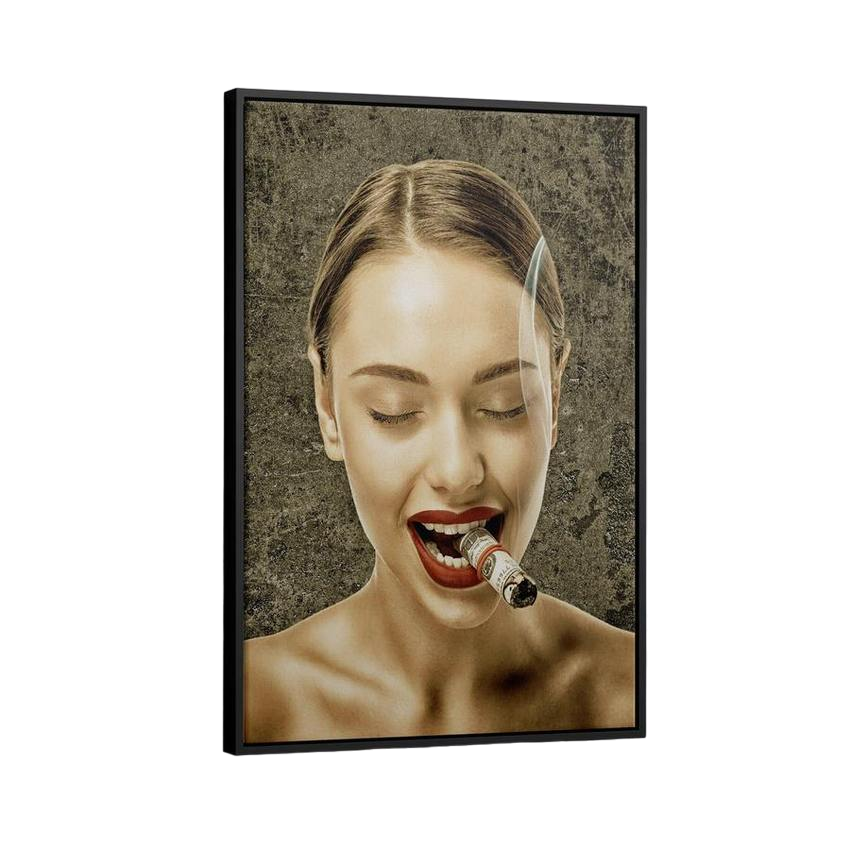 Discover Shop Smoking Women Wall Art, Calm Down - Women Money Cigar Wall Art, CALM DOWN by Original Greattness™ Canvas Wall Art Print