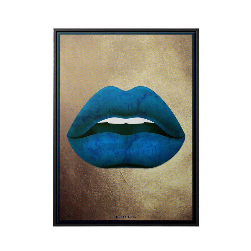 Discover Lips Gold Canvas Wall Art, Culture Lips Gold Canvas Art | Modern Lips Artwork, CULTURE LIPS by Original Greattness™ Canvas Wall Art Print