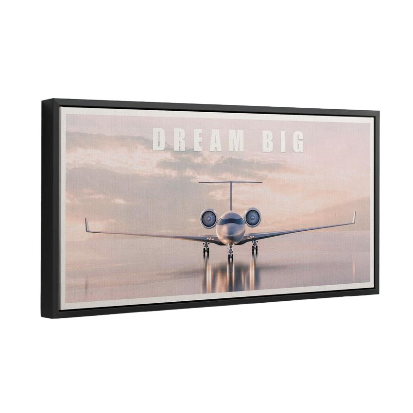 Discover Private Jet Canvas Art, Dream Big - Private Jet Motivational Canvas Art , DREAM BIG (PRIVATE JET) by Original Greattness™ Canvas Wall Art Print