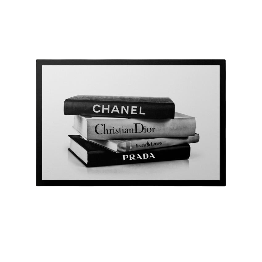 Discover Fashion Books Canvas Art, Fashion Books - Chanel, Prada Black & White Canvas Art, FASHION BOOKS by Original Greattness™ Canvas Wall Art Print