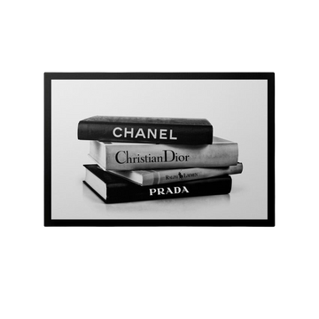 Discover Fashion Books Canvas Art, Fashion Books - Chanel, Prada Black & White Canvas Art, FASHION BOOKS by Original Greattness™ Canvas Wall Art Print