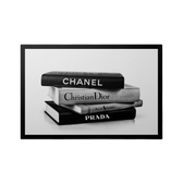 Discover Fashion Books Canvas Art, Fashion Books - Chanel, Prada Black & White Canvas Art, FASHION BOOKS by Original Greattness™ Canvas Wall Art Print