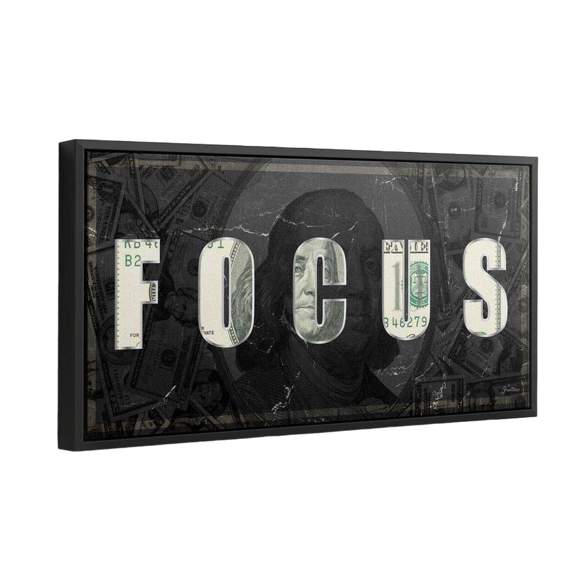 Discover Motivational Canvas Art, Focus - Motivational Canvas Art, Money Dollar Art Print, FOCUS by Original Greattness™ Canvas Wall Art Print