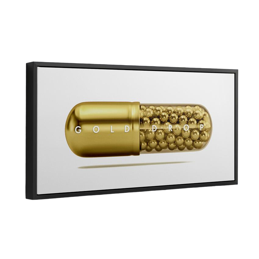 Discover Modern Canvas Wall Art, Gold Drop - Pill Canvas Art, Success Modern Art, GOLD DROP by Original Greattness™ Canvas Wall Art Print