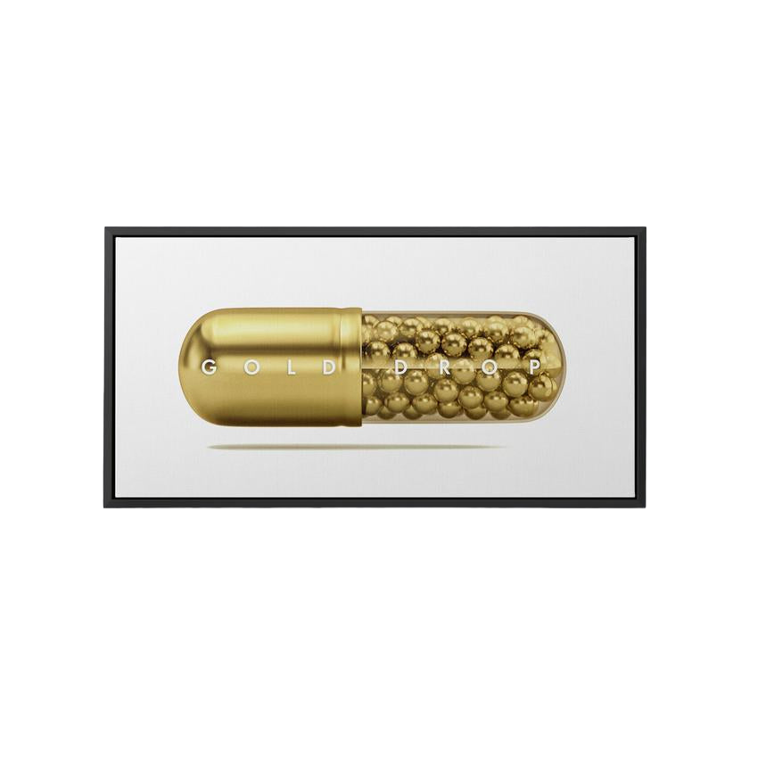 Discover Modern Canvas Wall Art, Gold Drop - Pill Canvas Art, Success Modern Art, GOLD DROP by Original Greattness™ Canvas Wall Art Print