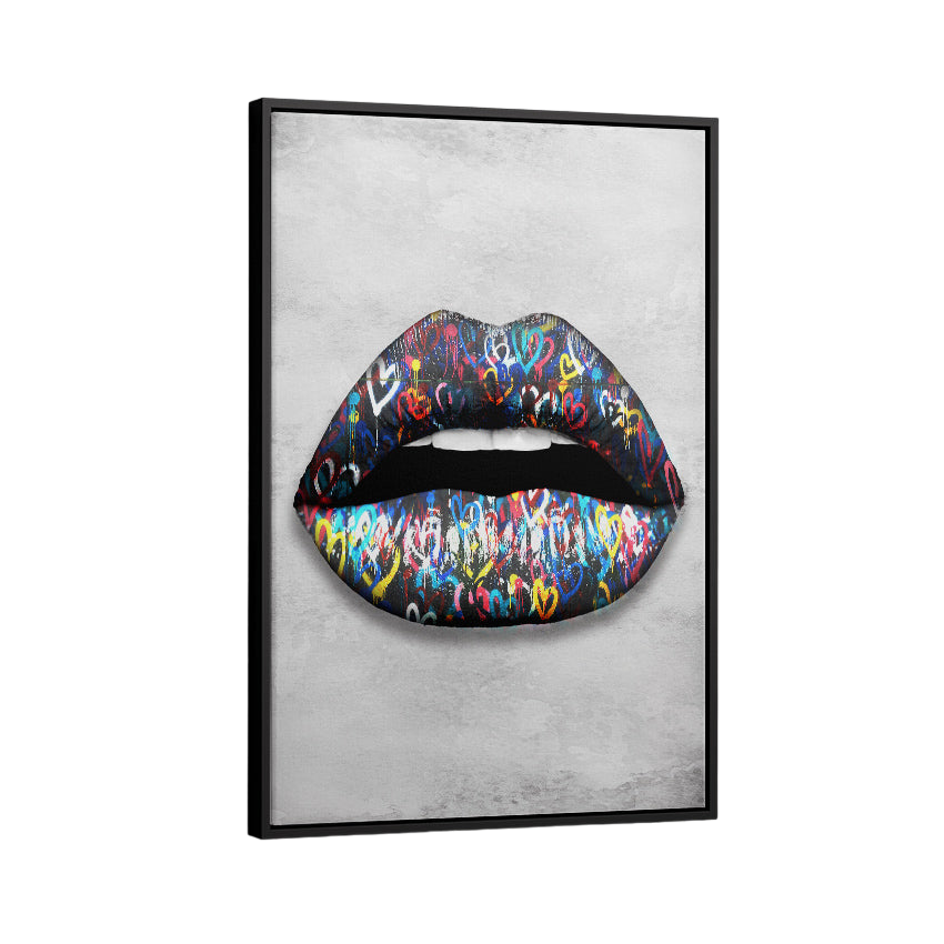 Discover Motivational Lips Wall Art, Pop Art Sexy Graffiti Lips Canvas Print Colorful Abstract, GRAFFITI LIPS by Original Greattness™ Canvas Wall Art Print