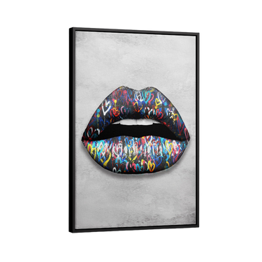 Discover Motivational Lips Wall Art, Pop Art Sexy Graffiti Lips Canvas Print Colorful Abstract, GRAFFITI LIPS by Original Greattness™ Canvas Wall Art Print