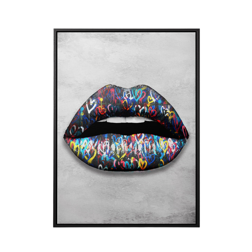 Discover Motivational Lips Wall Art, Pop Art Sexy Graffiti Lips Canvas Print Colorful Abstract, GRAFFITI LIPS by Original Greattness™ Canvas Wall Art Print