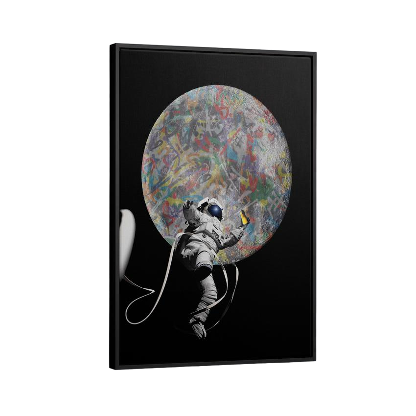 Discover Shop Astronaut Graffiti Wall Art, Graffiti Moon Space Astronaut My Limit Beyond the Sky Poster Paint Canvas, GRAFFITI MOON by Original Greattness™ Canvas Wall Art Print