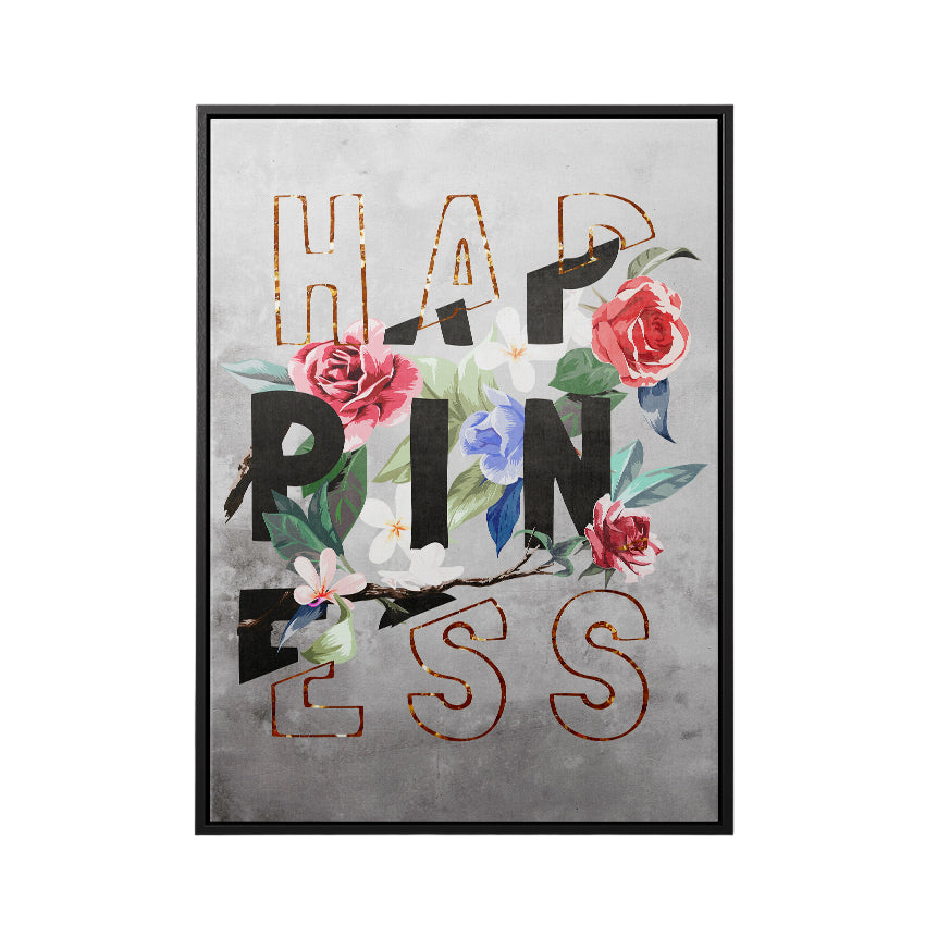 Discover Motivational Canvas Art, Motivational Quote Sign Happiness Canvas Wall Art, HAPPINESS ROSE CANVAS by Original Greattness™ Canvas Wall Art Print