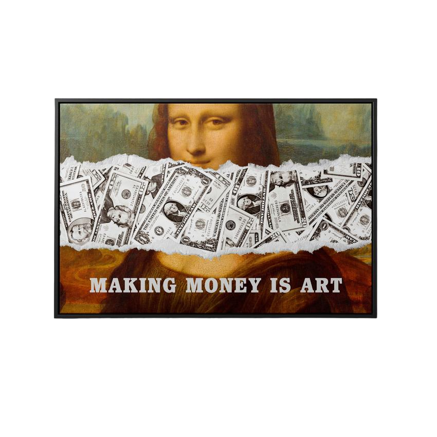 Discover Shop Mona Lisa Money Wall Art, Mona Lisa Money Dollar Wall Art, Success Canvas, MAKING MONEY IS ART by Original Greattness™ Canvas Wall Art Print