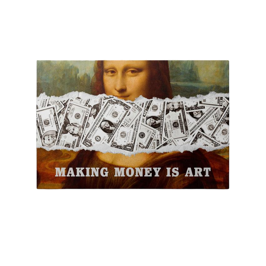 Discover Shop Mona Lisa Money Wall Art, Mona Lisa Money Dollar Wall Art, Success Canvas, MAKING MONEY IS ART by Original Greattness™ Canvas Wall Art Print