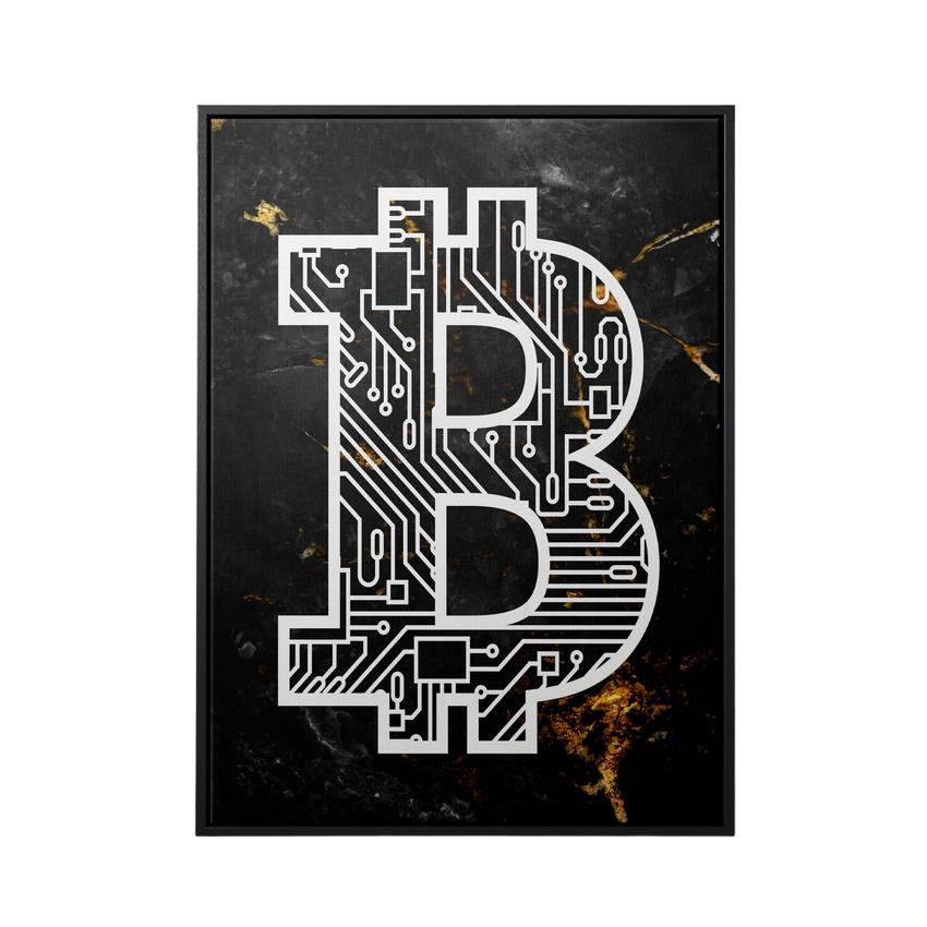 Discover Shop Bitcoin Canvas Art, Marble Bitcoin Canvas Wall Art, MARBLE BITCOIN CANVAS by Original Greattness™ Canvas Wall Art Print