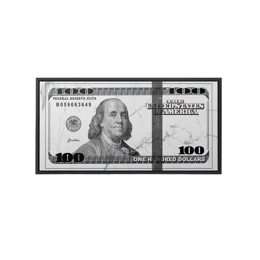 Discover Shop Money Dollar Canvas Art, Marble Benjamin 100 Dollar Bill, Money Canvas Art, MARBLE DOLLAR by Original Greattness™ Canvas Wall Art Print