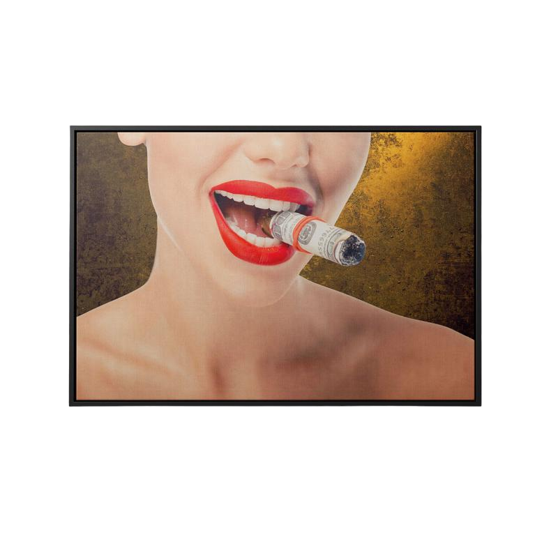 Discover Greattness Original, Money Cigar Women Gold Canvas Wall Art , MONEY CIGAR by Original Greattness™ Canvas Wall Art Print