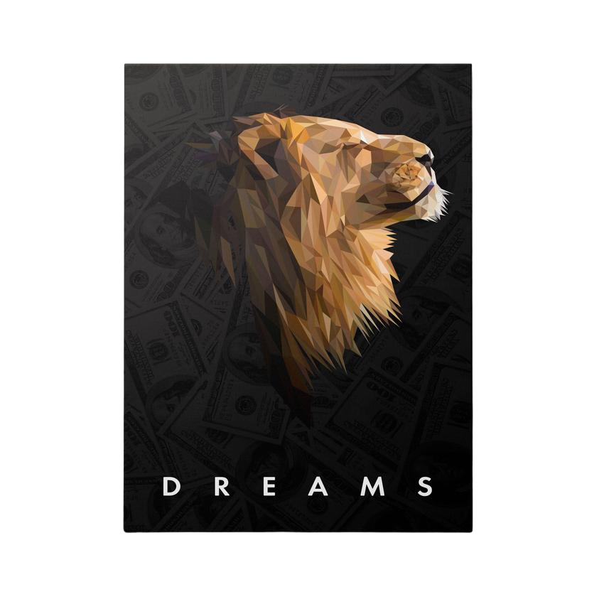 Discover Greattness Original, Money Dreams, Money Wall Art Success Artwork, MONEY DREAMS by Original Greattness™ Canvas Wall Art Print