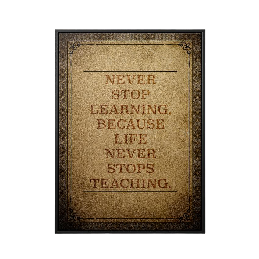 Discover Motivational Canvas Wall Art, Never Stop Learning Old Book Vintage Retro Canvas Wall Art, NEVER STOP LEARNING by Original Greattness™ Canvas Wall Art Print