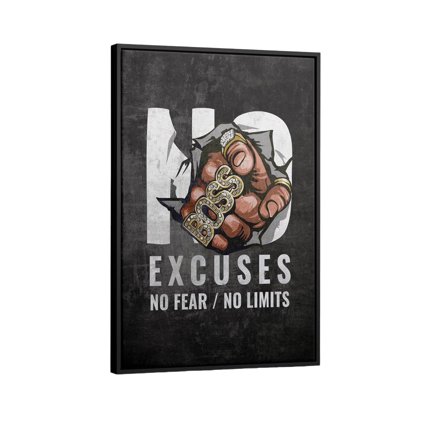 Discover Motivational Canvas Art, No Excuses Motivational Canvas Wall Art, NO EXCUSES CANVAS by Original Greattness™ Canvas Wall Art Print