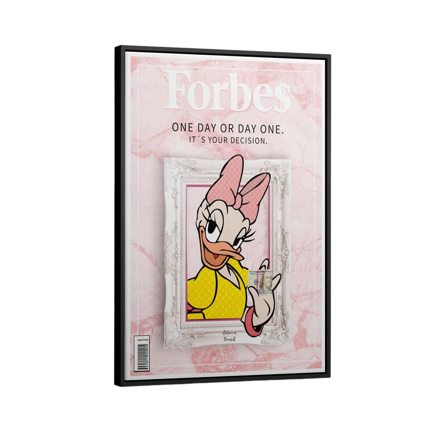 Discover Forbes Pink Wall Art, Forbes Daisy Duck Luxury Money Canvas Art, FORBES PINK PRIME by Original Greattness™ Canvas Wall Art Print