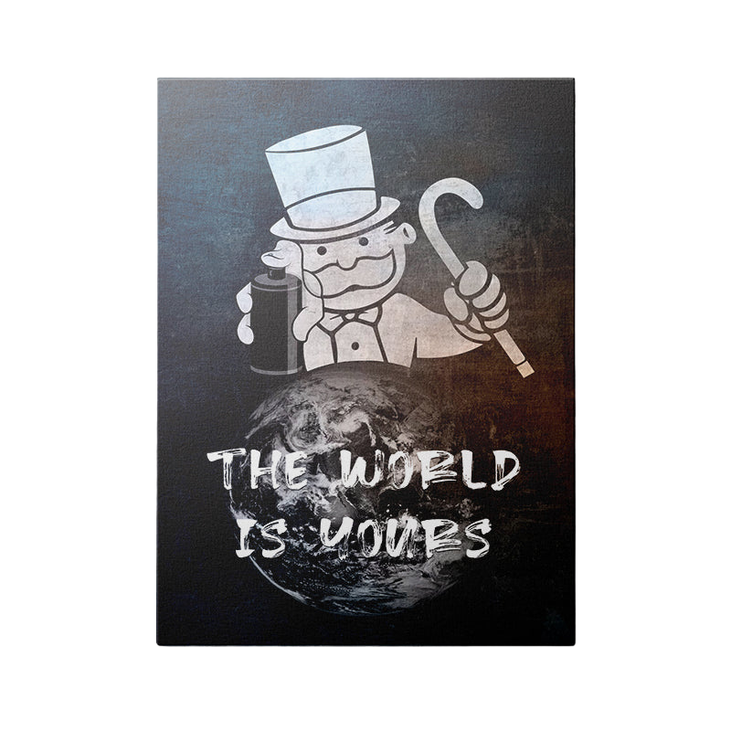 Discover Shop Mindset Wall Art, The World is Yours Modern Monopoly Graffiti Canvas Art, THE WORLD IS YOURS by Original Greattness™ Canvas Wall Art Print