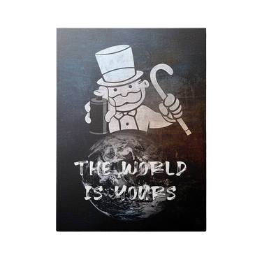 Discover Shop Mindset Wall Art, The World is Yours Modern Monopoly Graffiti Canvas Art, THE WORLD IS YOURS by Original Greattness™ Canvas Wall Art Print