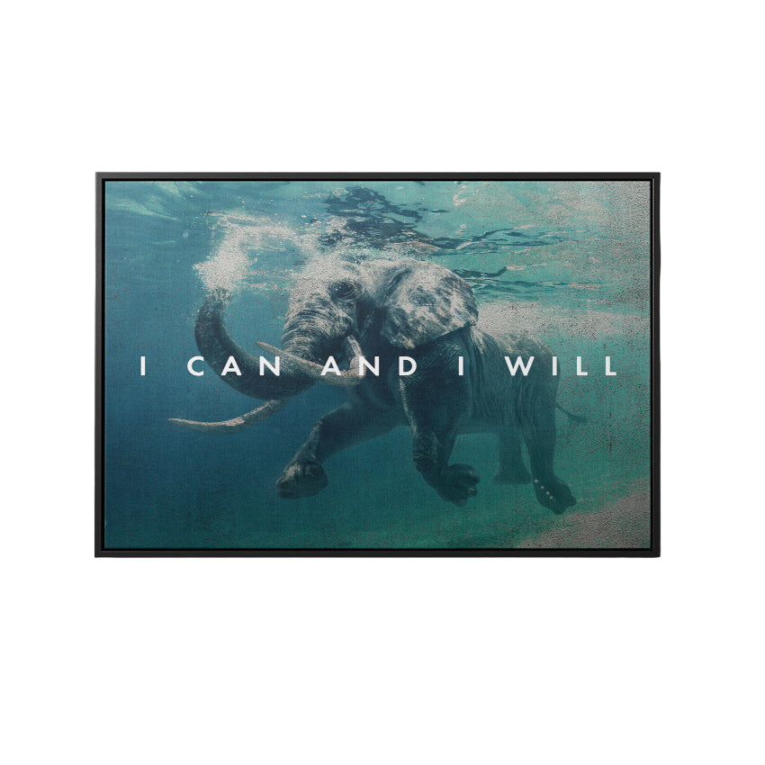 Discover Greattness Original, Motivational Elephant Vintage Canvas Artwork, I Can And I Will by Original Greattness™ Canvas Wall Art Print