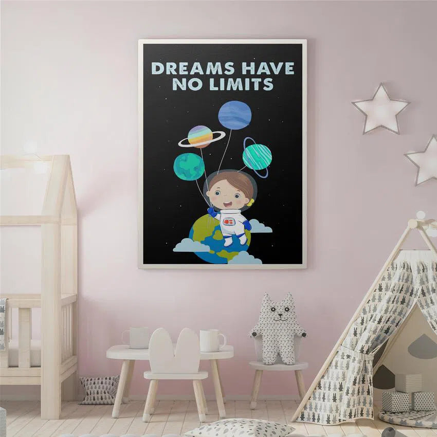 Discover Shop Kids Canvas Art, Dreams Have no Limits Kids Canvas Art | Kids Canvas Pictures Art, DREAMS HAVE NO LIMITS by Original Greattness™ Canvas Wall Art Print