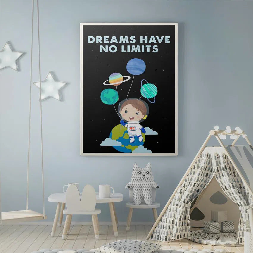 Discover Shop Kids Canvas Art, Dreams Have no Limits Kids Canvas Art | Kids Canvas Pictures Art, DREAMS HAVE NO LIMITS by Original Greattness™ Canvas Wall Art Print