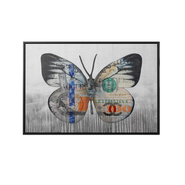 Discover Butterfly Money Wall Art, Butterfly Culture | Money Dollar Canvas Wall Art, BUTTERFLY CULTURE by Original Greattness™ Canvas Wall Art Print