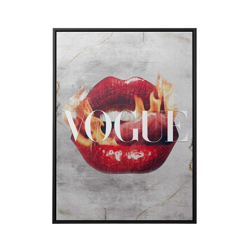 Discover Shop Lips Canvas Art, Vogue Red Lips Artwork, Inspirational Wall Art, FIRE VOGUE LIPS by Original Greattness™ Canvas Wall Art Print