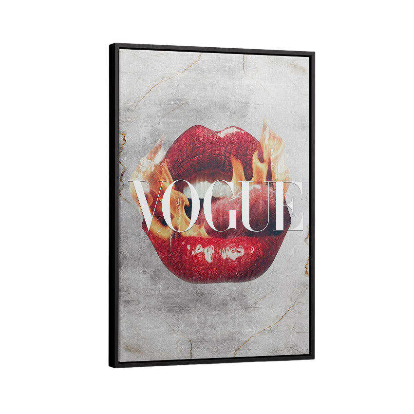 Discover Shop Lips Canvas Art, Vogue Red Lips Artwork, Inspirational Wall Art, FIRE VOGUE LIPS by Original Greattness™ Canvas Wall Art Print