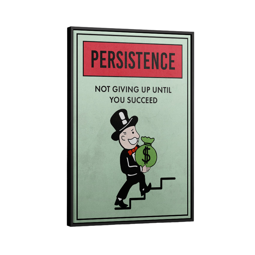 Discover Shop Monopoly Property Canvas Art, Motivational Monopoly Properties Card Quote Canvas Art, MONOPOLY PROPERTY - PERSISTENCE by Original Greattness™ Canvas Wall Art Print