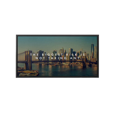 Discover Inspirational Quote Wall Art, Brooklyn Bridge NY New York City Motivational Canvas Art, The Biggest Risk by Original Greattness™ Canvas Wall Art Print
