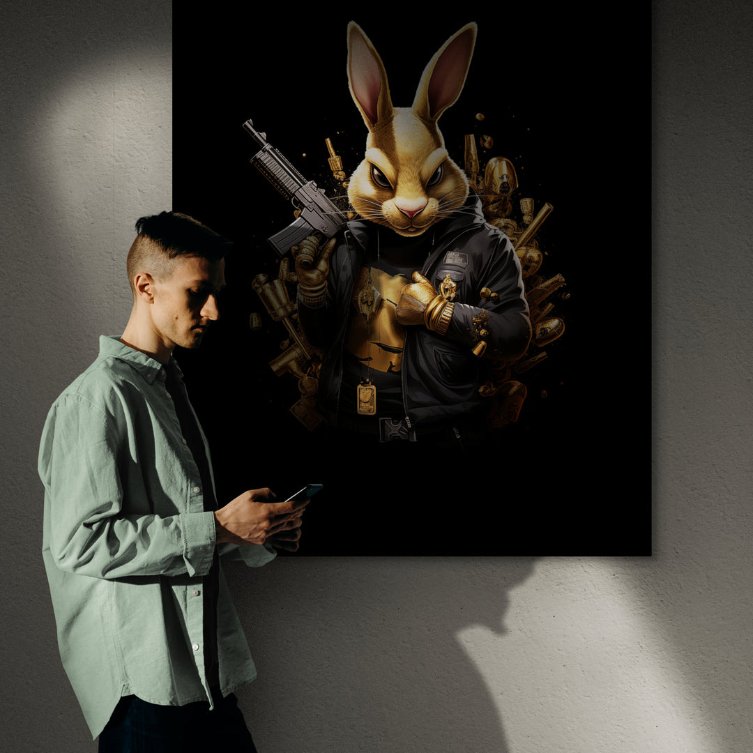 Discover Shop Gangster Canvas Art, The Rabbit Gangster Bunny Gun Canvas Art, RABBIT GANGSTER by Original Greattness™ Canvas Wall Art Print