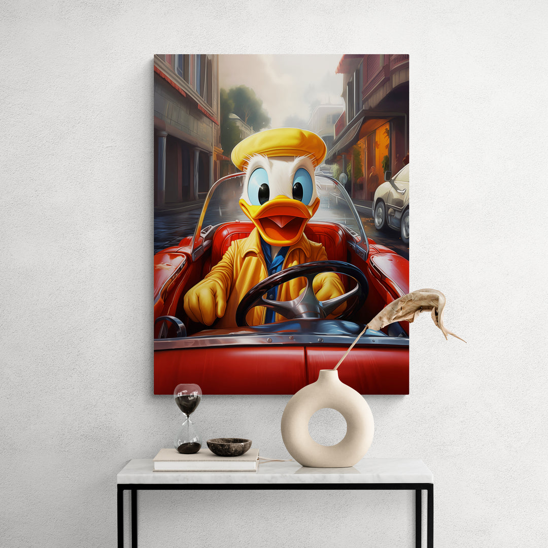 Discover Donald Duck Canvas Art, Donald Duck Taxi Scrooge Dagobert Canvas Art, Donald Duck Taxi by Original Greattness™ Canvas Wall Art Print