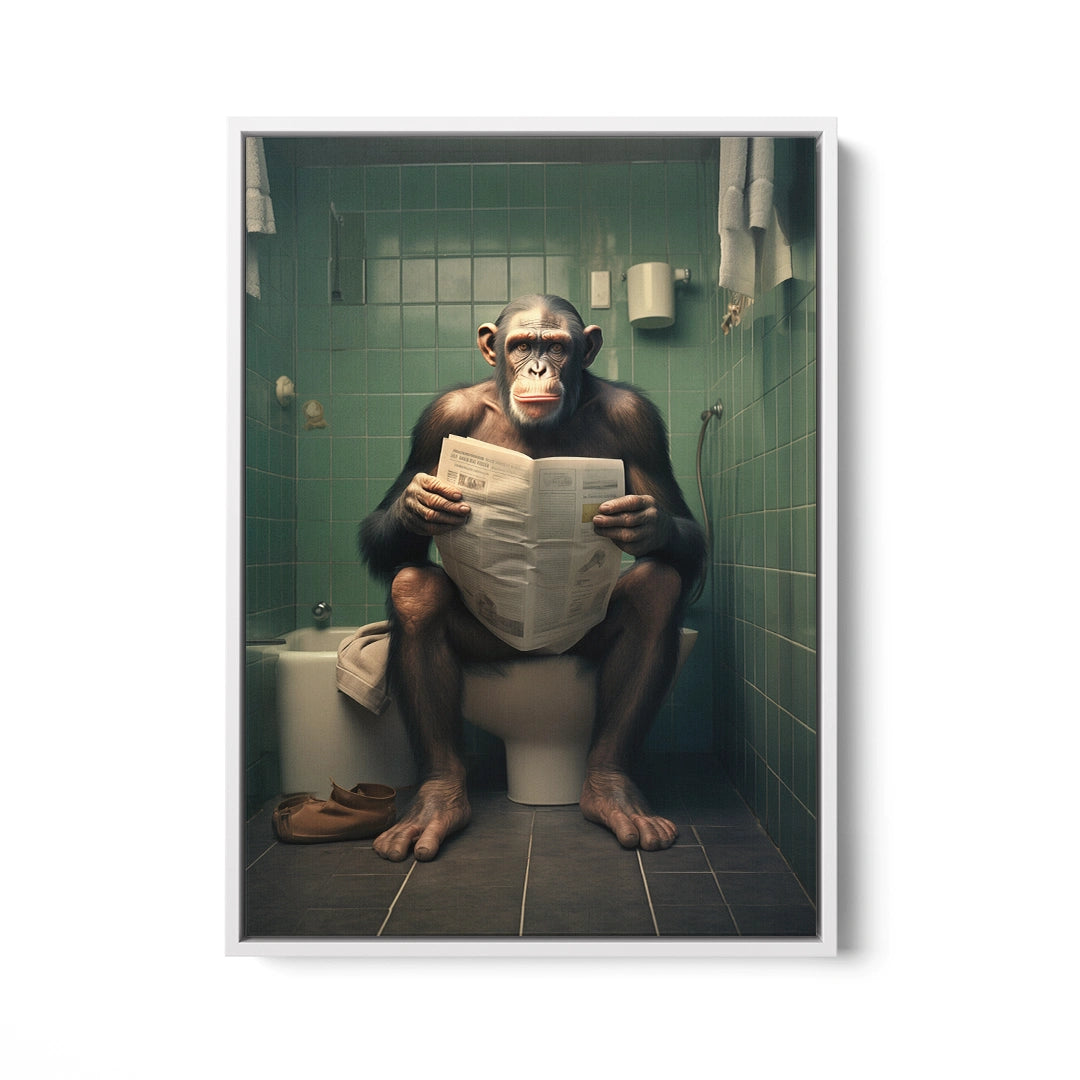 Discover Shop Bathroom Canvas Art, Mr. Monkey On Toilet Funny Rustic Bathroom Wall Art, Mr. Monkey On Toilet by Original Greattness™ Canvas Wall Art Print