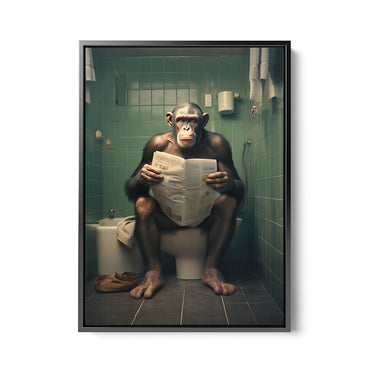 Discover Shop Bathroom Canvas Art, Mr. Monkey On Toilet Funny Rustic Bathroom Wall Art, Mr. Monkey On Toilet by Original Greattness™ Canvas Wall Art Print