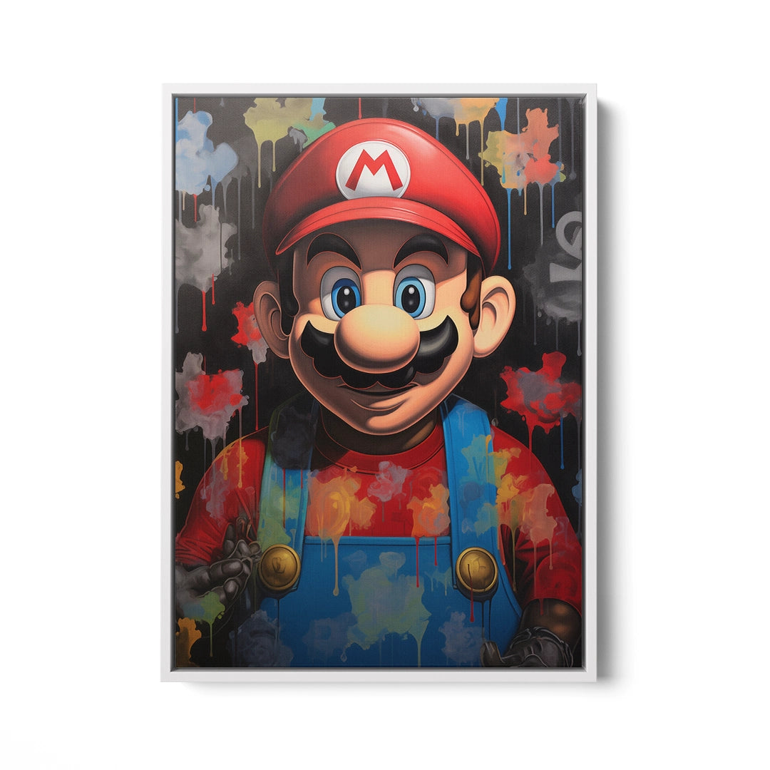 Discover Shop Super Mario Canvas Art, The Super Mario Cartoon Painting Canvas Art, THE SUPER MARIO by Original Greattness™ Canvas Wall Art Print