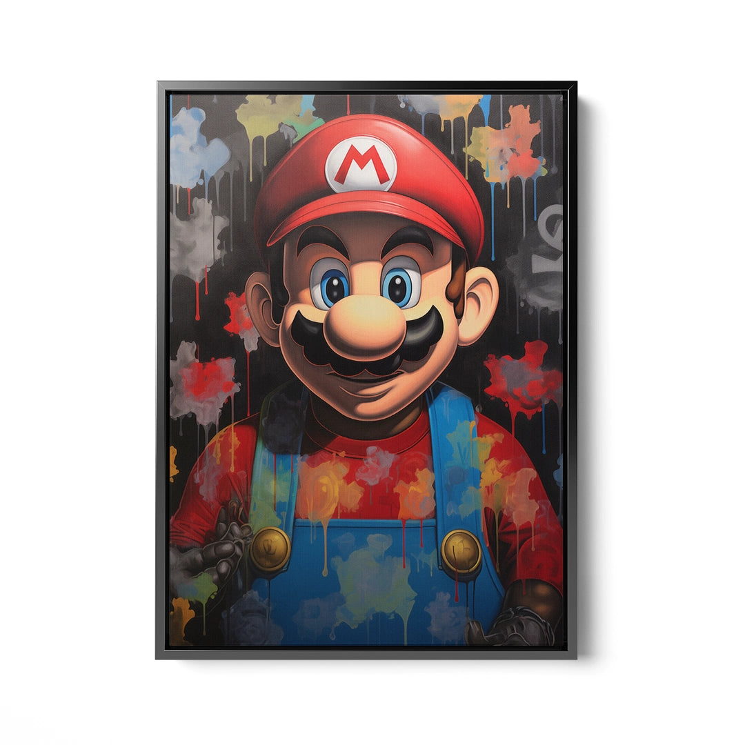 Discover Shop Super Mario Canvas Art, The Super Mario Cartoon Painting Canvas Art, THE SUPER MARIO by Original Greattness™ Canvas Wall Art Print